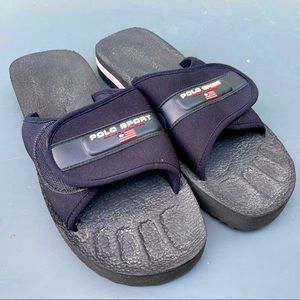 Ralph Lauren Polo Sport Neoprene Black "Nauset" slide flip flop mens 10- RARE